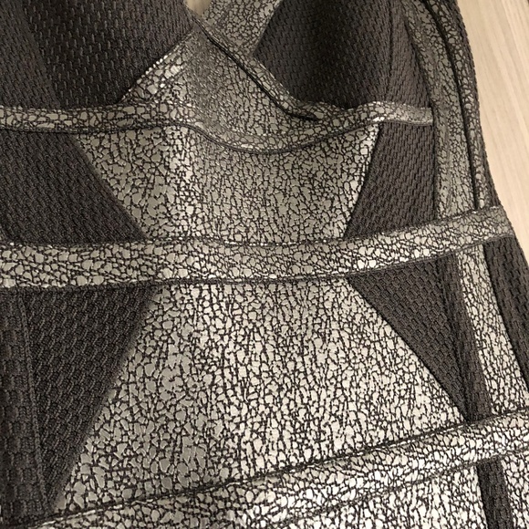 Herve Leger ZELINA Silver Metallic Mermaid Dress - Picture 5 of 8